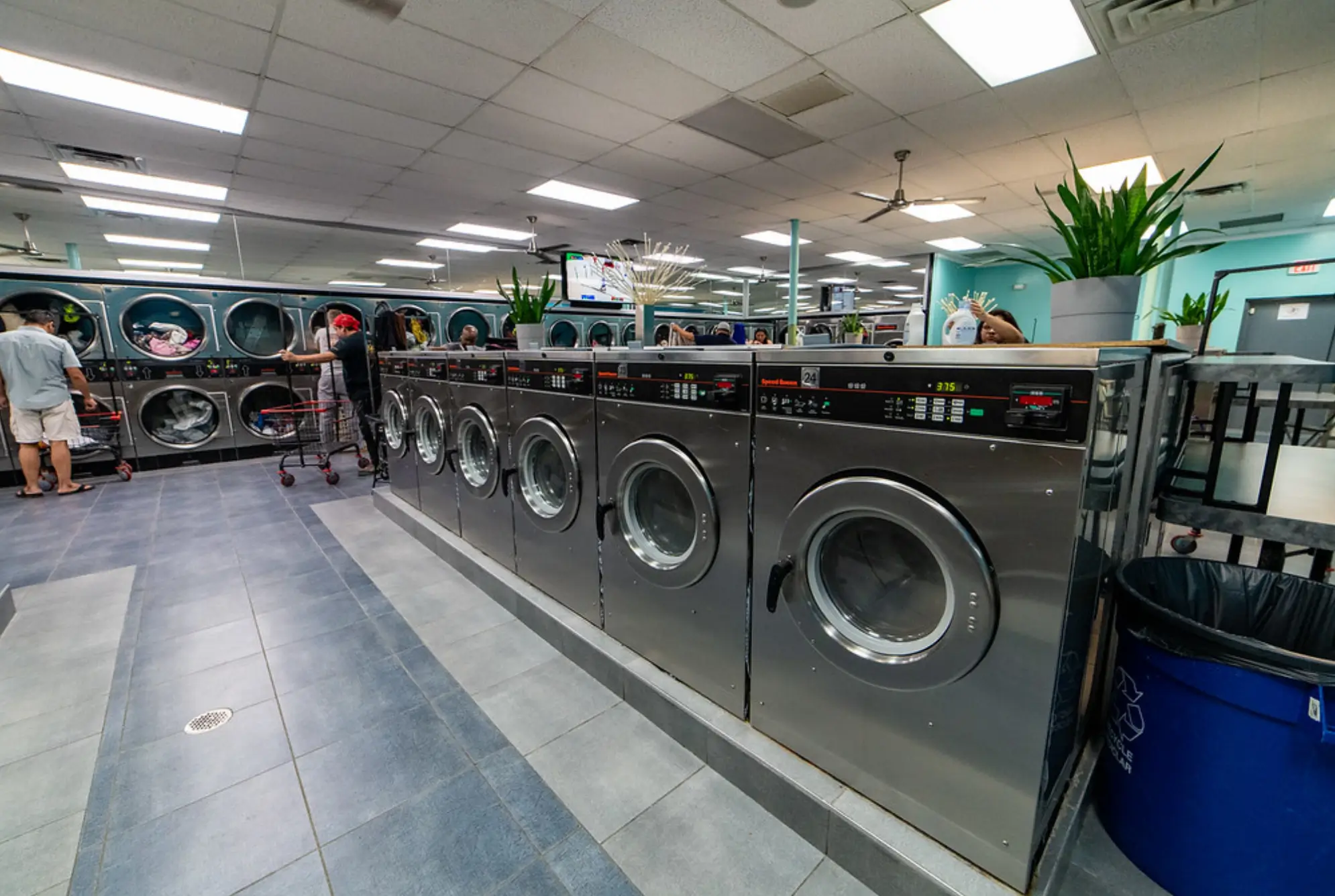 Commercial dryers and heavy-duty washing machines at Rose Hill Wash