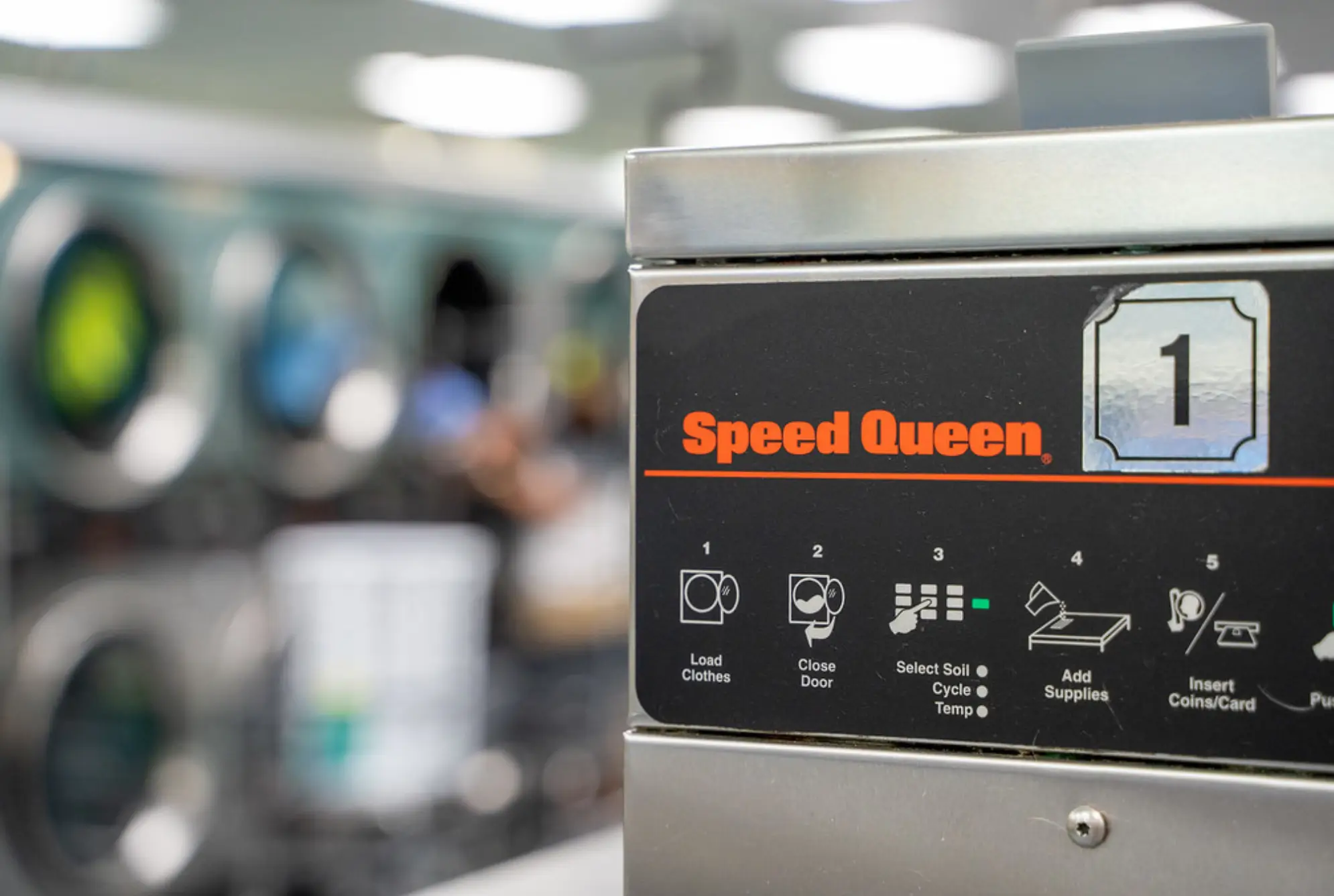 Speed Queen commercial washing machines at Rose Hill Wash laundromat