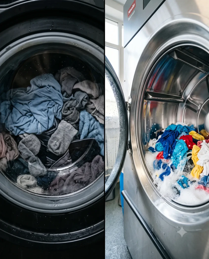 Commercial washing machines used for professional laundry care